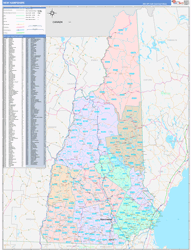 New Hampshire Zip Code Maps Color Cast Style