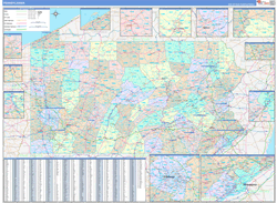 Pennsylvania Wall Map Color Cast Style 2023