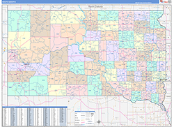 South Dakota Wall Map Color Cast Style 2026