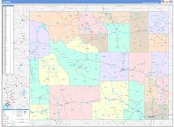 Wyoming Wall Map Color Cast Style 2024