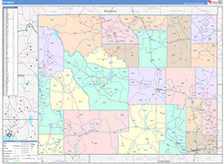 Wyoming Wall Map Color Cast Style 2026
