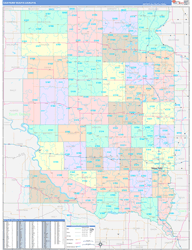 South Dakota Eastern Wall Map Color Cast Style 2025