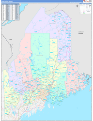 Maine Northern Wall Map Color Cast Style 2024