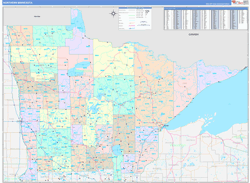 Minnesota Northern Wall Map Color Cast Style 2024