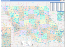 Missouri Northern Wall Map Color Cast Style 2025