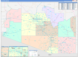 Arizona Southern Wall Map Color Cast Style 2024