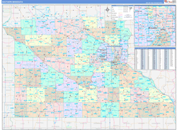 Minnesota Southern Wall Map Color Cast Style 2024