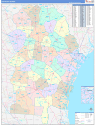 Georgia South Eastern Wall Map Color Cast Style 2024