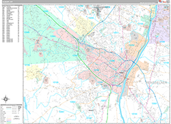 Albany Wall Map Premium Style 2026