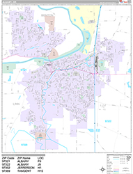 Albany Wall Map Premium Style 2026