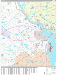 Arlington Wall Map Premium Style 2024
