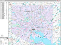 Baltimore Wall Map Premium Style 2026