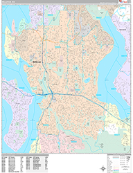 Bellevue Wall Map Premium Style 2026