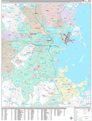 Boston Wall Map Premium Style 2024
