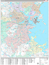 Boston Wall Map Premium Style 2026