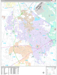 Cary Wall Map Premium Style 2025