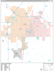 Champaign Wall Map Premium Style 2024