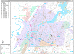 Chattanooga Wall Map Premium Style 2024