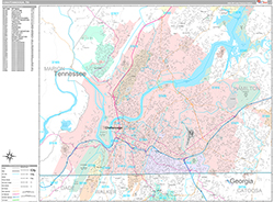 Chattanooga Wall Map Premium Style 2026