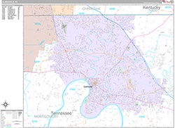 Clarksville Wall Map Premium Style 2026