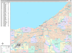 Cleveland Wall Map Premium Style 2024