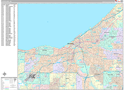 Cleveland Wall Map Premium Style 2026