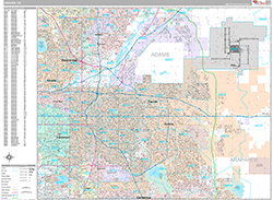 Denver Wall Map Premium Style 2026