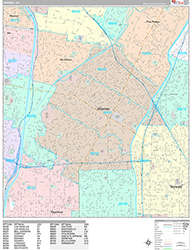 Downey Wall Map Premium Style 2026