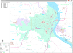 Dubuque Wall Map Premium Style 2025