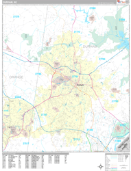 Durham Wall Map Premium Style 2025