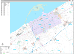 Erie Wall Map Premium Style 2024