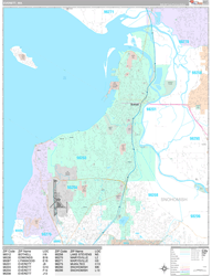 Everett Wall Map Premium Style 2024