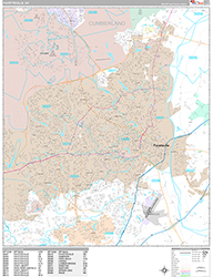 Fayetteville Wall Map Premium Style 2026