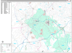 Greenville Wall Map Premium Style 2024