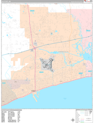 Gulfport Wall Map Premium Style 2024
