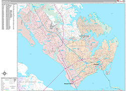Hampton Wall Map Premium Style 2026