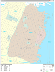 Hoboken Wall Map Premium Style 2024
