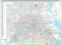 Houston Wall Map Premium Style 2026