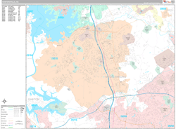 Huntersville Wall Map Premium Style 2025