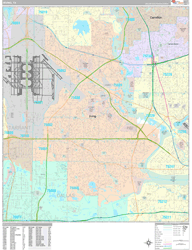 Irving Wall Map Premium Style 2024