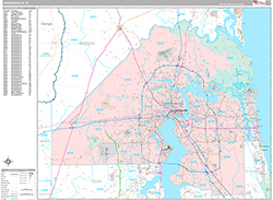 Jacksonville Wall Map Premium Style 2026