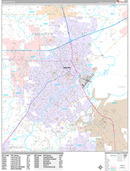 Lafayette Wall Map Premium Style 2026