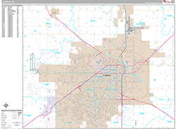 Lubbock Wall Map Premium Style 2026