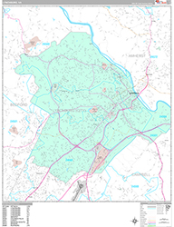 Lynchburg Wall Map Premium Style 2026