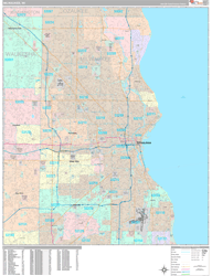 Milwaukee Wall Map Premium Style 2024