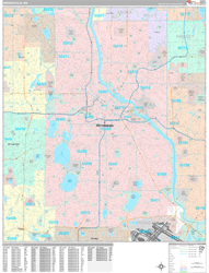 Minneapolis Wall Map Premium Style 2024
