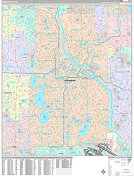 Minneapolis Wall Map Premium Style 2026