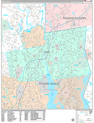 Pawtucket Wall Map Premium Style 2026