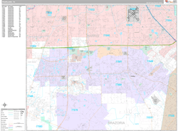 Pearland Wall Map Premium Style 2024