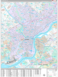 Philadelphia Wall Map Premium Style 2026